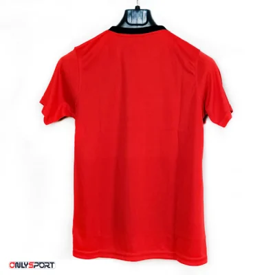 تیشرت ورزشی مردانه زنانه پرگان آسا قرمز یقه مشکی - اونلی اسپرت