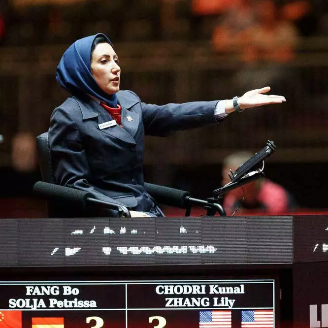 داور زن ايراني در مسابقات جهاني تنيس روي ميز اسپانيا فروشگاه انلی اسپرت