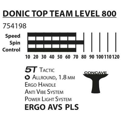راکت پینگ پنگ Donic Top Team Level 800 - اونلی اسپرت