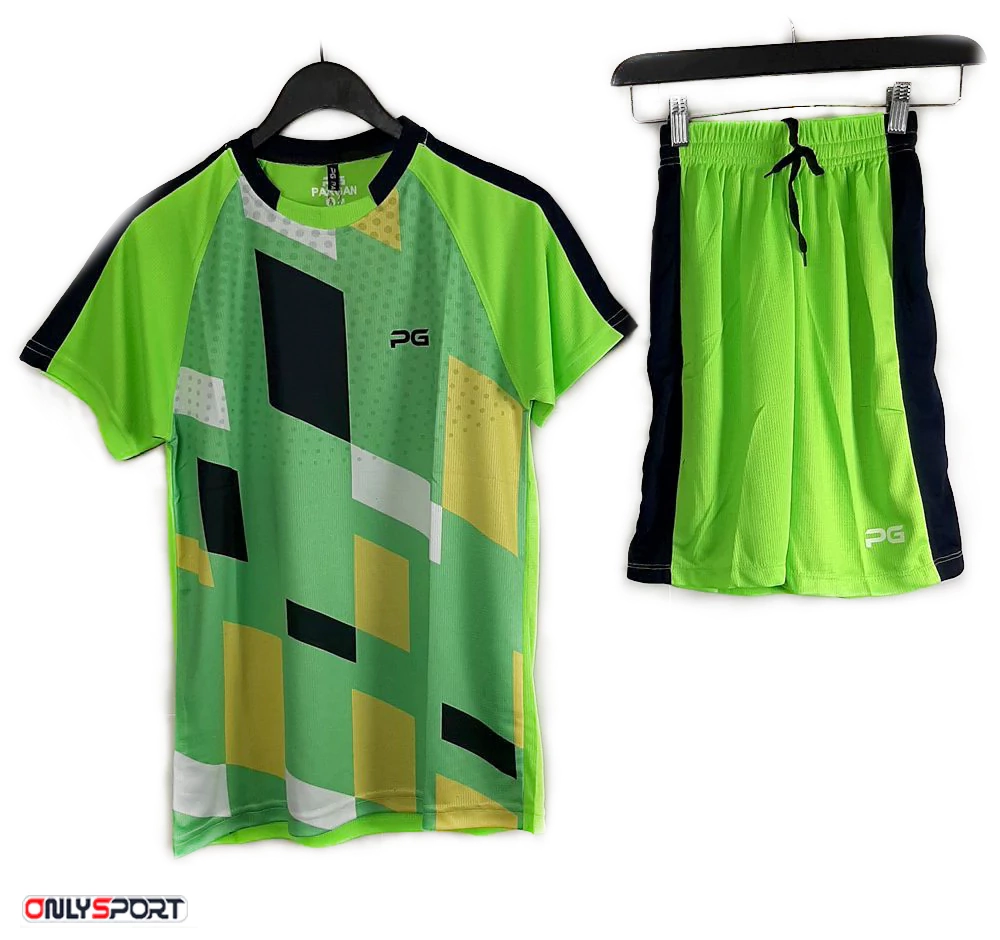 ست تیشرت و شورت ورزشی مردانه زنانه ضد عرق پرگان افرا سبز