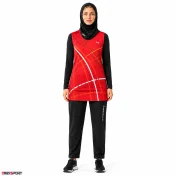 تونیک سارافون حلقه ای پرگان مدل موج قرمز